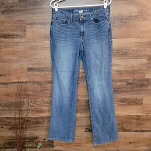 Eddie Bauer Jeans Womens 8 Curvy Bootcut Low Rise Medium Light Wash Stretch
